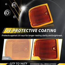 2x Amber Front Lower Side Marker Lights For 1996-2002 Chevy Express Van – Sealed Assembly, Black Housing