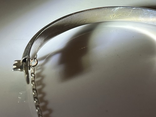 SALE VTG Sterling Silver TAXCO MEXICO 5mm Solid 6" Hinge Bangle Bracelet 6g - 第 16/18 張圖片