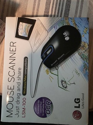 LG Smart Scan Mouse LSM-100 Portable Scanner OCR Wired USB - OPEN BOX Complete
