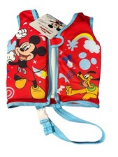 Disney Junior Mickey Swim Vest Fabric Kids S/M Ages 1 Max 40 lbs Colorful Red