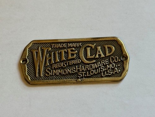 "White Clad"  Ice Box Hardware Name Plate - 3 1/2" Length