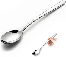 Set of 5 Premium Korean Soup Spoons, 8 Inch 18/10 Stainless Steel Long Handle