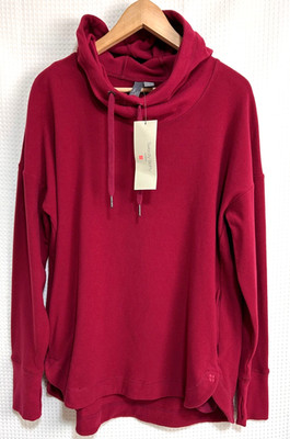 $144 NWT Sweaty Betty Women's size L Hoodie Pockets Pullover Escape Red Fleece d