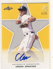 CARSON CRAWFORD 2020 Leaf Perfect Game PG Yellow AUTO /25 CAL BEARS