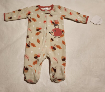 NWT Koala Baby Hedgehog Fleece Footed Sleeper 1PC Baby Girl