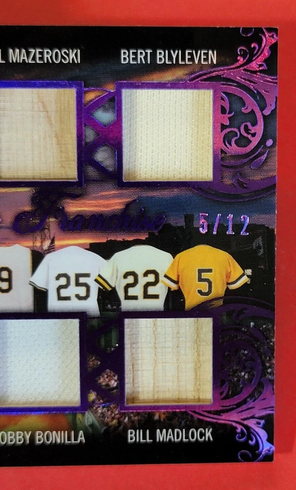 TARJETA DE MURCIÉLAGO ROBERTO CLEMENTE #d5/12 CAMISETA DE WILLIE STARGELL BARRY BONDS MAZEROSKI Foto 3 de 3