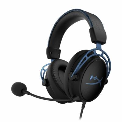 HyperX Cloud Alpha S Over the Ear Headphones with Detachable Microphone - Blue