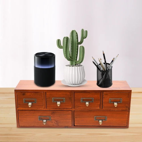 6 Drawers Desktop Dresser Wooden Storage Dressers Chests of Drawers for Bedroom - Picture 17 of 21