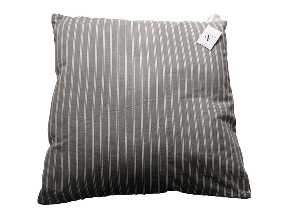 Dekokissen Kuschelkissen Sofakissen Kissen Grau Mit WeißEn Streifen 50 X 50 Cm-image