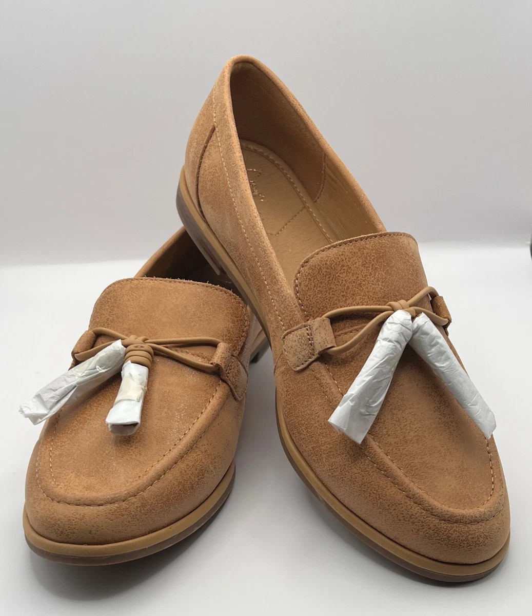 Crown Vintage Suede Slip On Flats Loafers Tan Beige Women’s Size 9.5 CROWN VINTAGE Womens Shoes Flats Tan Loafers Tassels Suede  main image 4