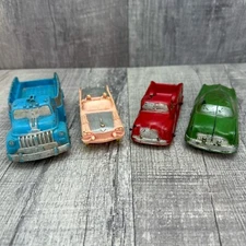 Vintage Auburn Rubber/Plastic Toy Car Lot Of 4. Cars, Trucks 1930's To 1950's