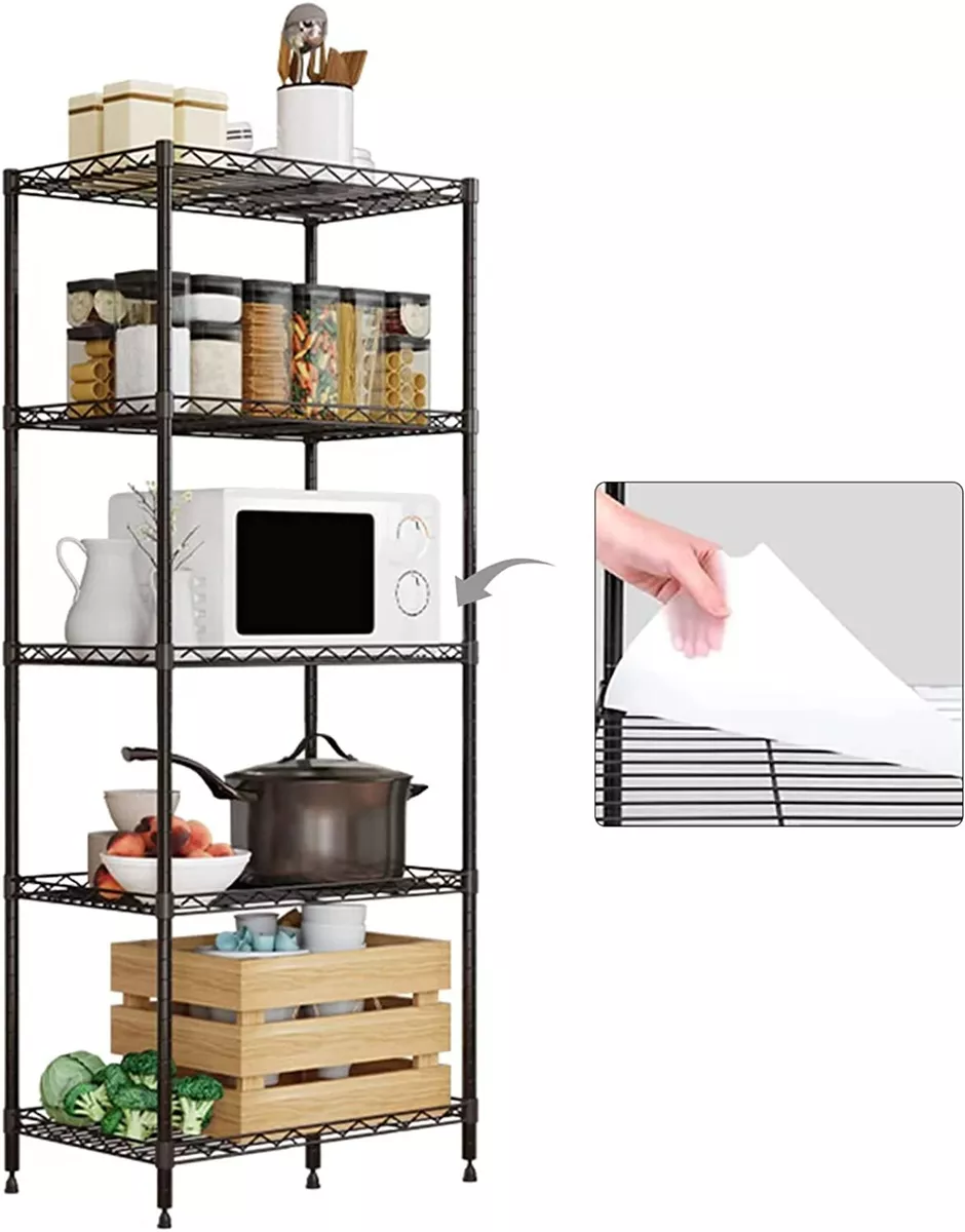 5 Tier Wire Rack Metal Steel Unit Garage Shelves Kitchen Office