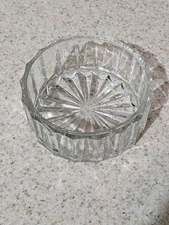 Small Decorative Embossed Clear Glass Candy Mint Bowl Trinket Dish