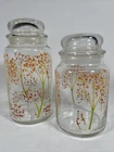 Vintage Anchor Hocking Fall Autumn Colorful Trees Glass Canister set Excellent