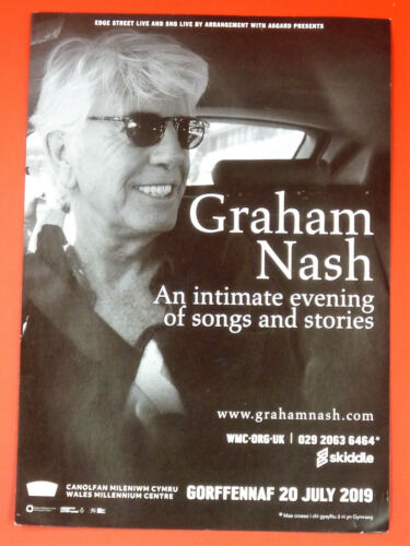 Graham Nash Promotional Flyer/Leaflet July 2019 Wales Millennium Centre Cardiff - Imagen 1 de 5