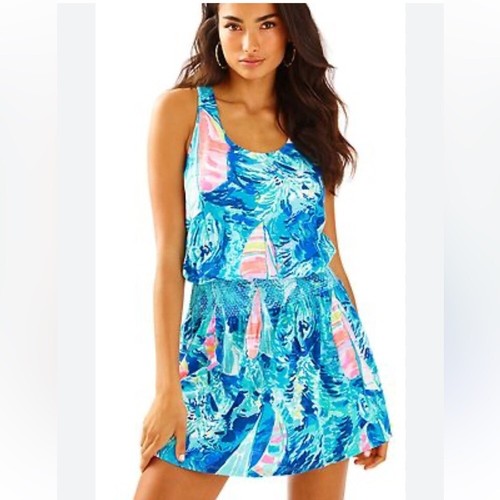 Robe Lilly Pulitzer TIDELINE Bleu étincelant Rose - Taille S L XL, Neuve Avec étiquettes