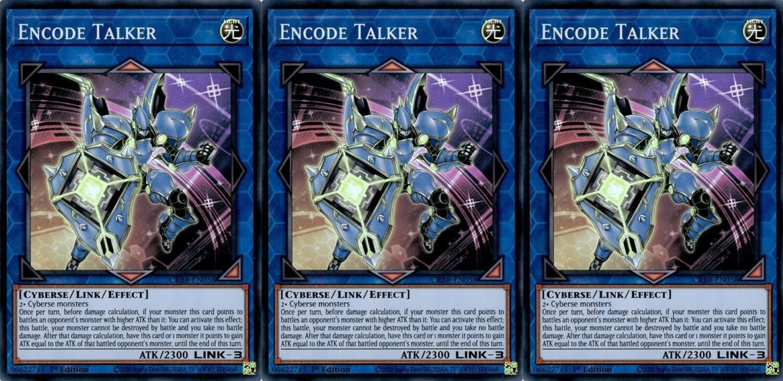 3x Encode Talker | CRBR-EN058 | SR | 1st Ed | NM | YuGiOh
