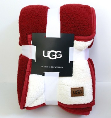 UGG Classic Sherpa Throw Blanket - Redwood | eBay