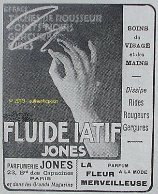 ADVERTISEMENT JONES PERFUME THE WONDERFUL FLOWER FLUID IATIF FACE CARE 1910 AD