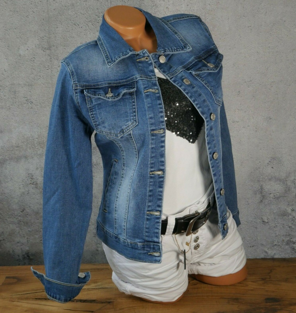 ♥ Jeansjacke Jeans Jacke BASIC Stretch Übergröße auch BIG SIZE