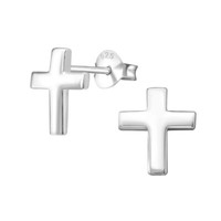 1 Paar Ohrringe Ohrstecker 925 Sterling Silber Mit Kreuz