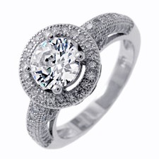 925 Sterling Silver 1.78 Carat CZ Micro-Pave Engagement Wedding Ring Size 6-8