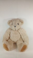 Authentic Vermont Teddy Bear Beige Jointed Born In Vermont Printed On Eyes 14"
