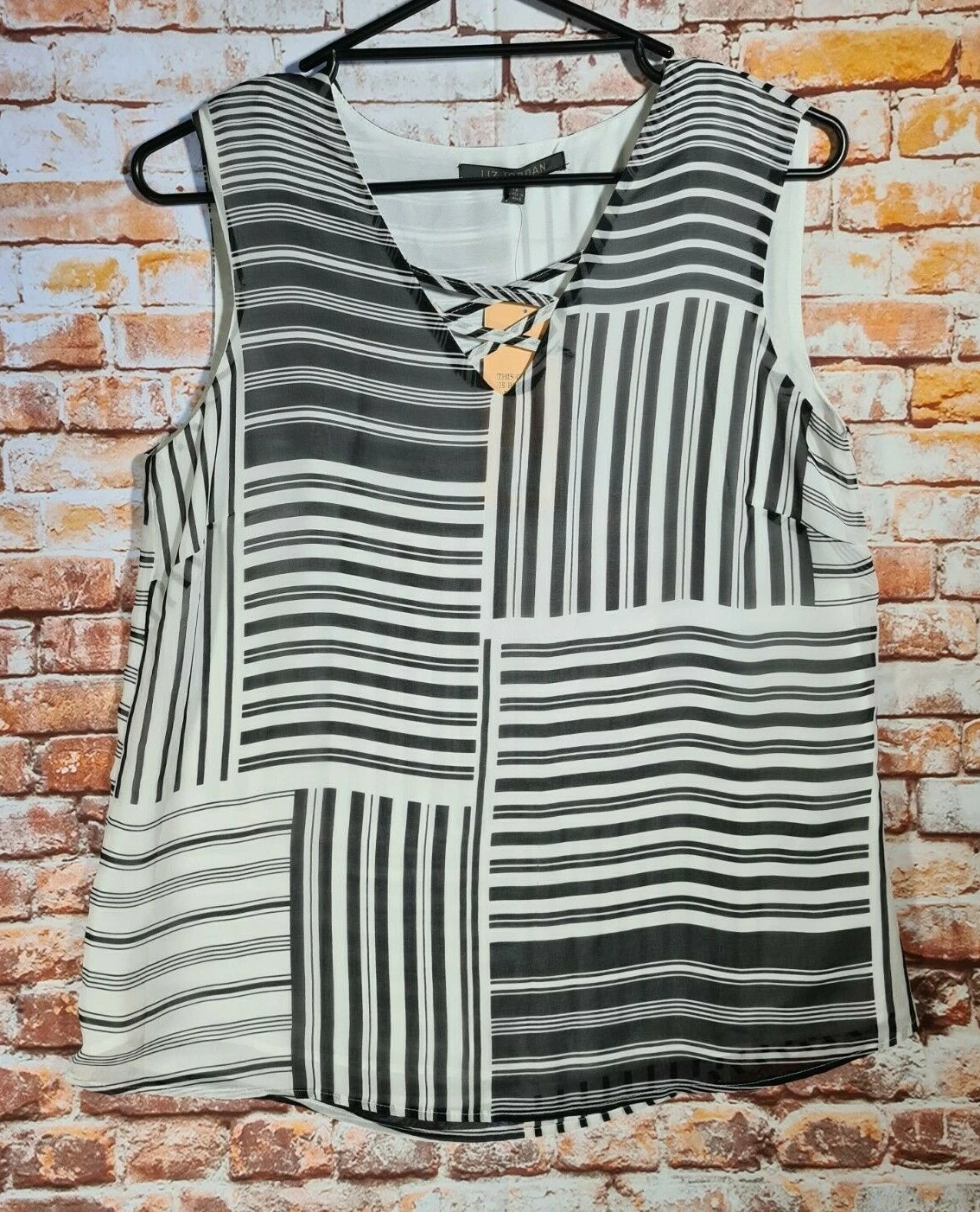 BNWT Womens Sz 18 Liz Jordan Luna Ivory Sleeveless Overlay Top RRP $89.99