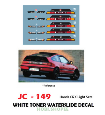 JC-9149 White Toner Waterslide Decals HONDA CRX LIGHT For Custom 1:64 Hot Wheel