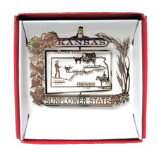 Kansas Brass Ornament Sunflower State Landmarks