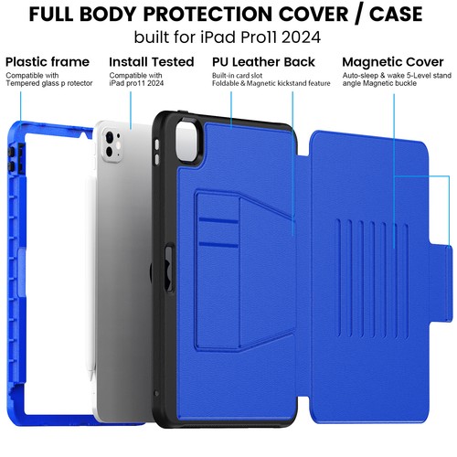 Smart Magnetic Buckle Leather Cover Stand Armor Case For iPad Pro M4/Air M3 2025 - Picture 40 of 81