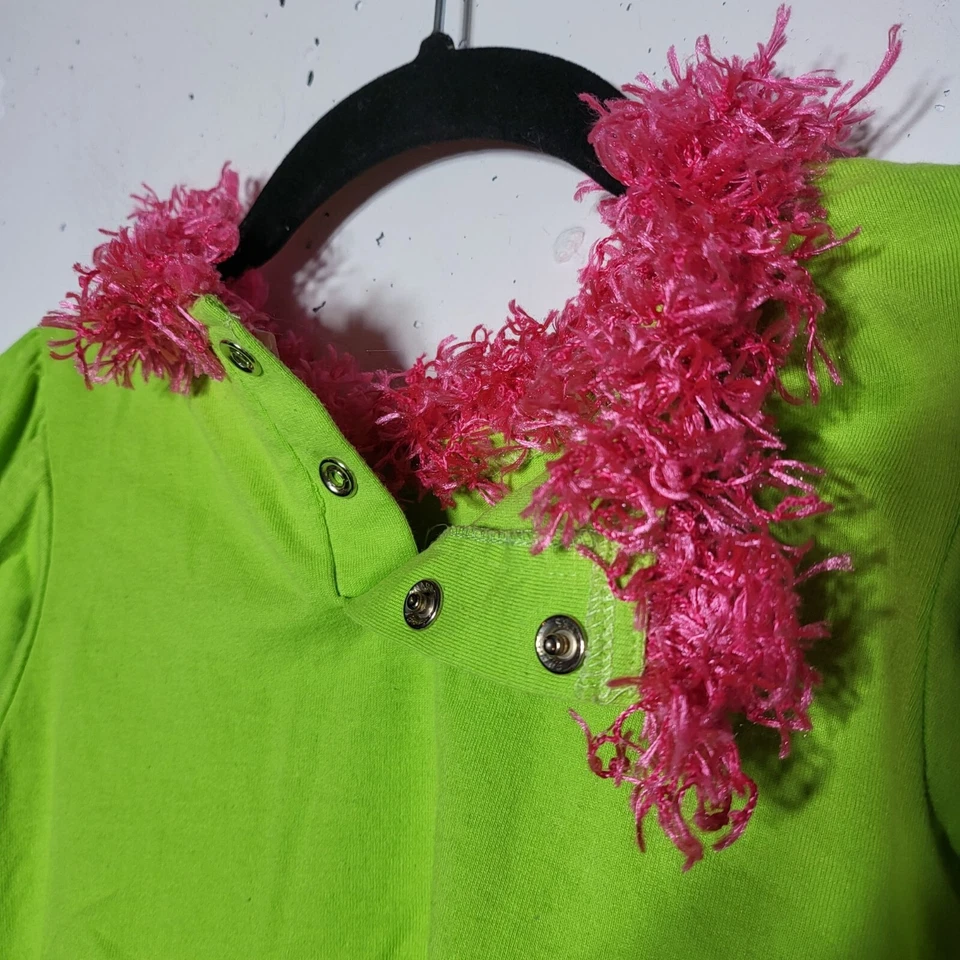 The Bailey 男孩女孩条纹波尔卡圆点长袖衬衫 4 码学校霓虹秋季 — 第 4/4 张图片