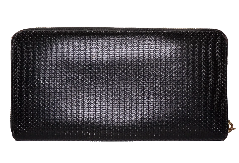 Бумажник LACOSTE темно-синий черный текстурированная кожа на молнии вокруг 4x8 - Изображение 2 из 4