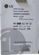 LG 5-DVD Dolby Digital DTS Changer AV Home Theater System LHT764 Owner's Manual