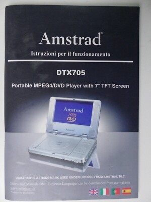 Amstrad Istruzioni per il funziamento DTX705 MPEG4/DVD Player To-4628