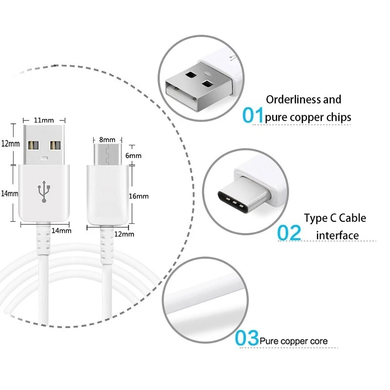 Original USB-C Adapter Cable Charger Cord For Samsung Galaxy S20 S20+ S21+ 5G FE - Image 3 of 4