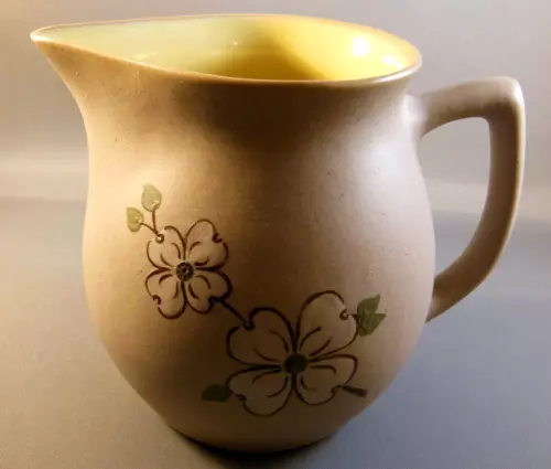 Vtg Pigeon Forge Pottery Dogwood Pitcher Creamer Buttercup Yellow Cottagecore