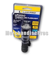 LUXPRO 330 LUMENS COMPACT LED FLASHLIGHT W/STROBE FEATURE & WATER RESISTANT NEW!