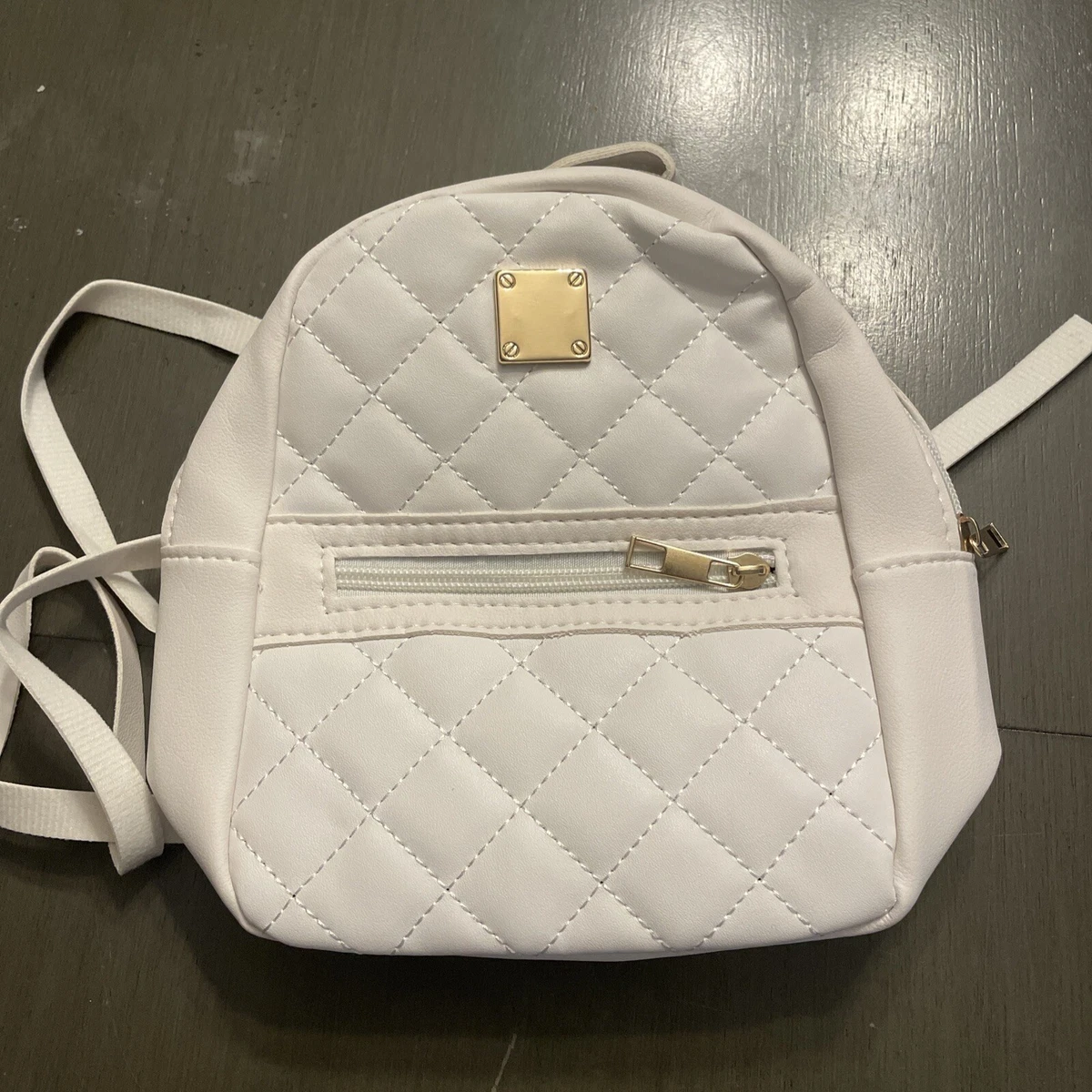 White Mini Backpack Purse.