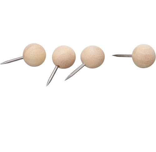 80Pcs Wooden Push Pins Thumb Tacks Push Pins for Cork Board Round Head Map - Picture 5 of 7