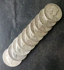 Lot of 10 50c Franklin Silver Half Dollars