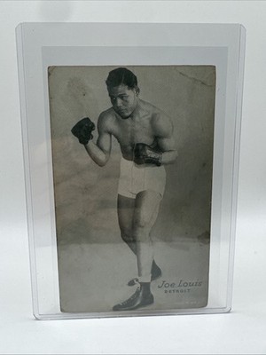 1947-66 Exhibit Supply Joe Louis Detroit Boxing Exhibit Card Vintage Made USA