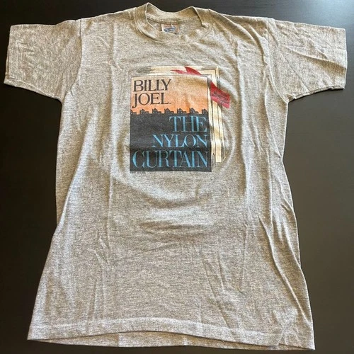 Billy Joel The Nylon Curtain Concert T-Shirt Grey D 1980s vintage concert t-shirt, vintage, single stitch, B+ condition