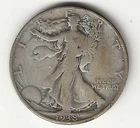 USA  1938D WALKING LIBERTY SILVER HALF DOLLAR  VERY GOOD