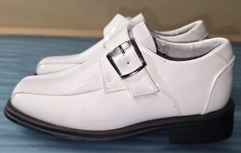 Zapatos de vestir Easy Strider blancos de comunión para boda para niños talla 11 Foto 3 de 4