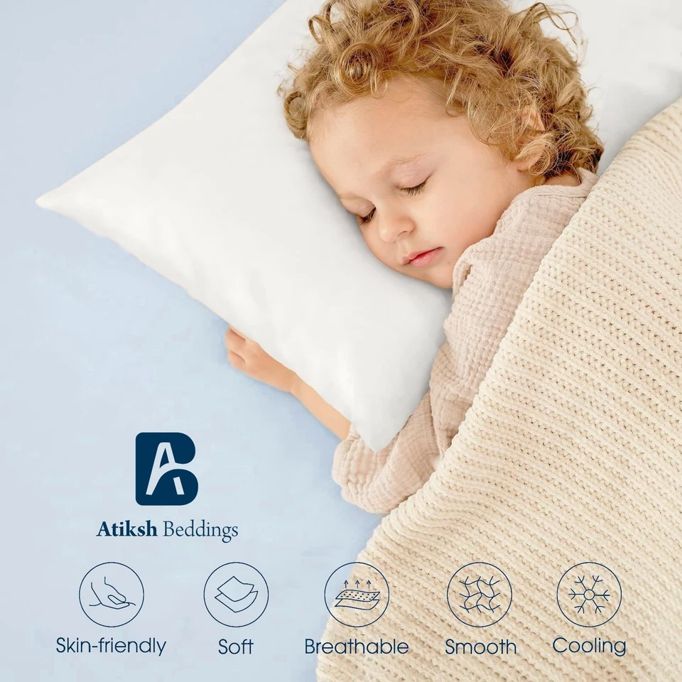 Fundas de almohada de viaje Atiksh para niños pequeños, paquete de 2, 100 % algodón egipcio suave, 12x16 Foto 4 de 4