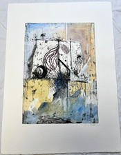 Handsignierte Originalgrafik Farblithografie Künstlerexemplar abstrakt 32x44cm