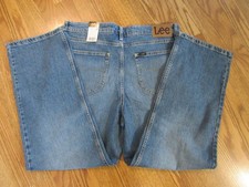 Lee Women's Jeans Relaxed Straight Mid Rise Blue Wash 14S Short Stretch NWT
