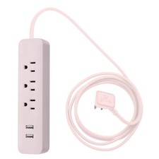 Globe Electric 78249 Designer 3-Outlet USB Surge Protector Power - Pink