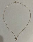 14K Yellow Gold Mini Diamond Heart Pendant with 15” long 14k gold Necklace — photo 1